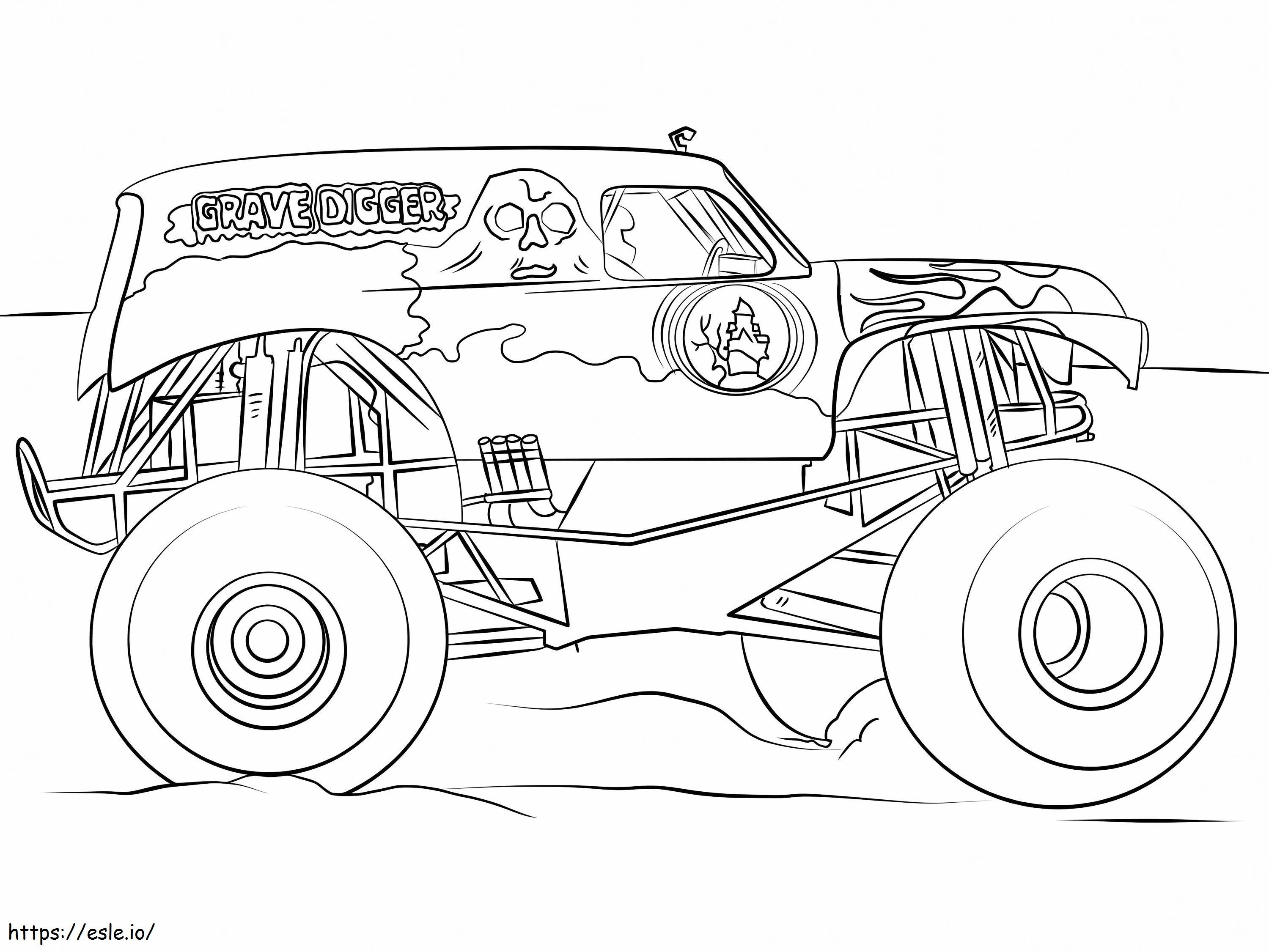Gravedigger Monster Truck coloring page