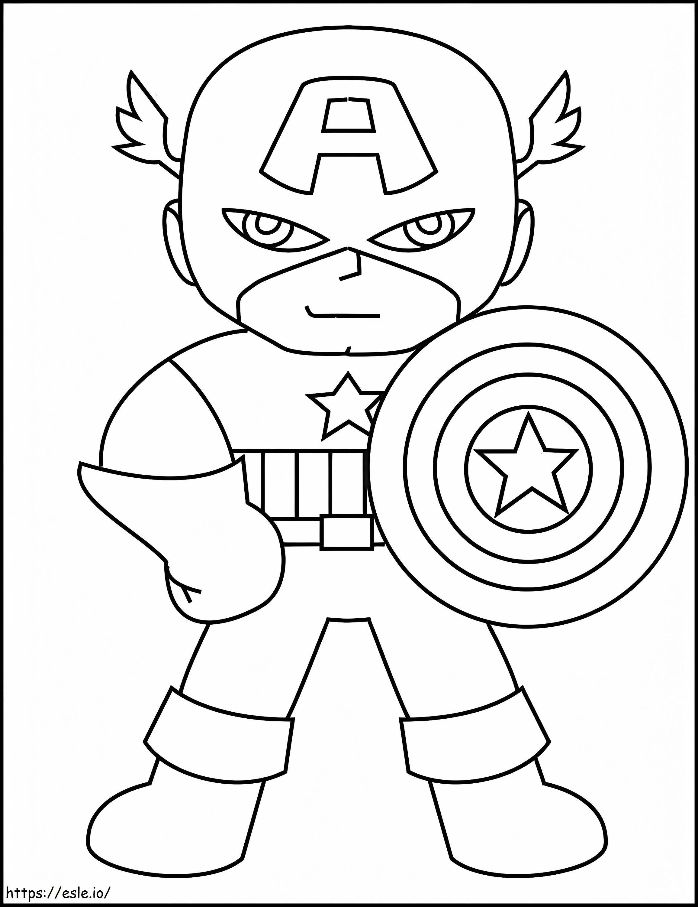 Coloriage Dessin Captain America souriant à imprimer dessin