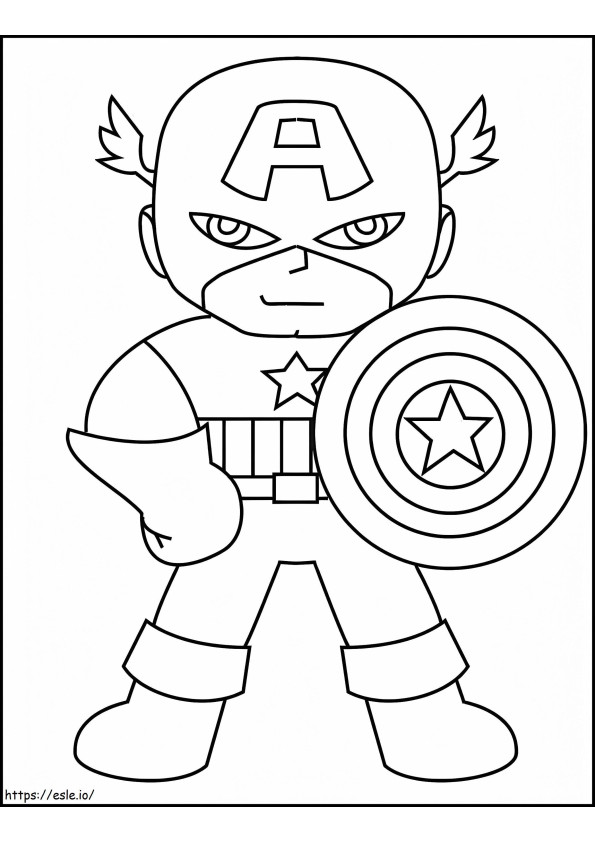 Coloriage Dessin Captain America souriant à imprimer dessin