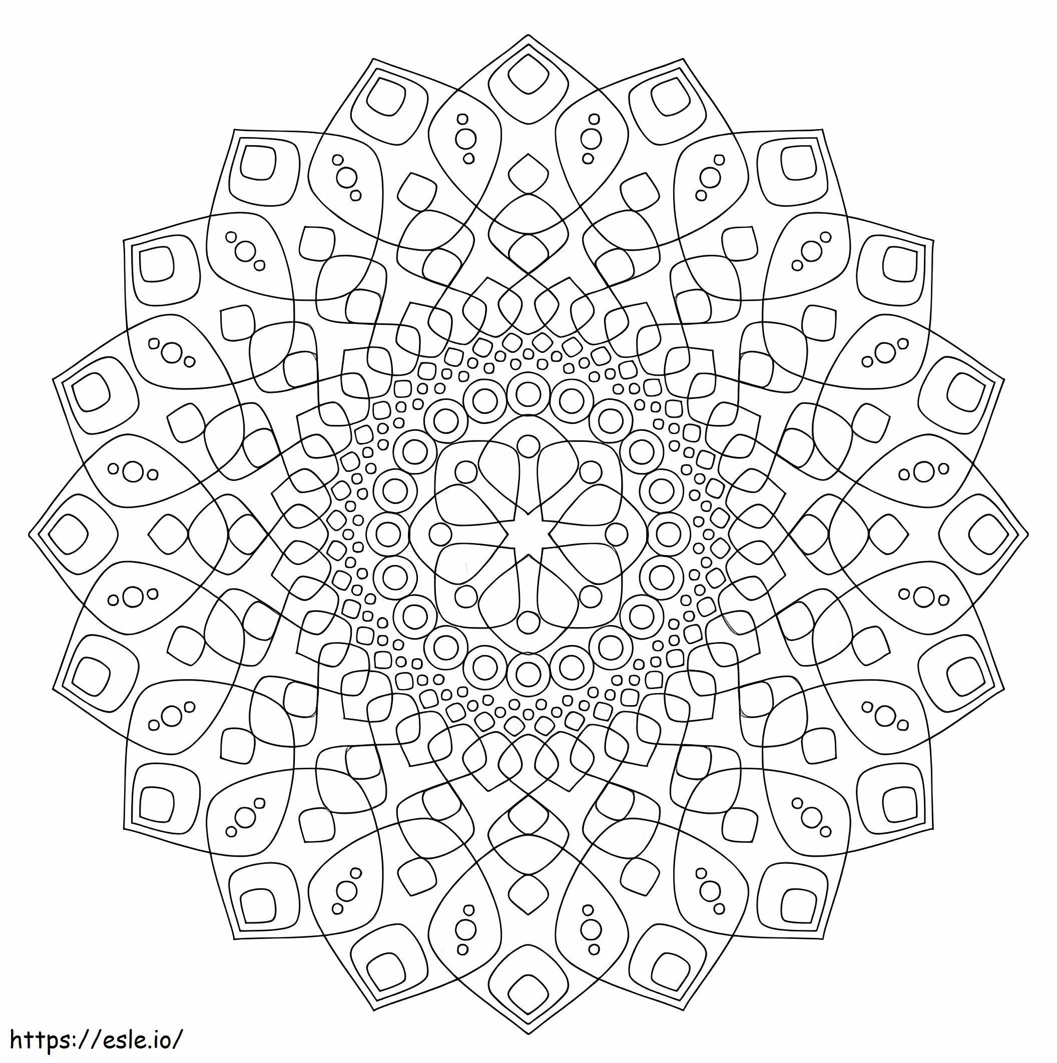Mandala kwiatowy prosty kolorowanka