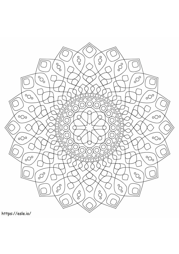Coloriage Mandala Floral Simple à imprimer dessin