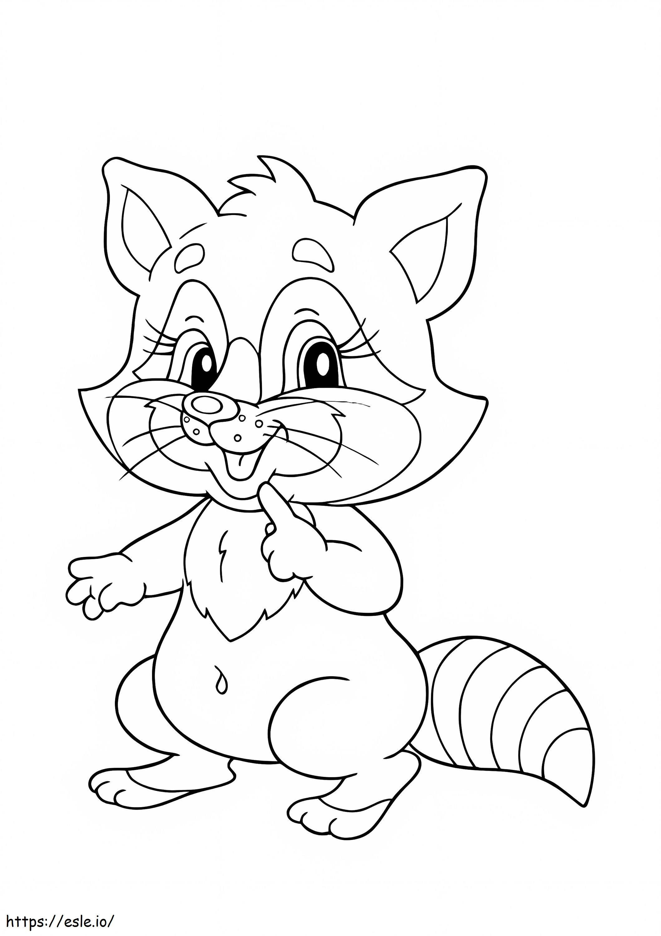 Little Cute Raccoon coloring page