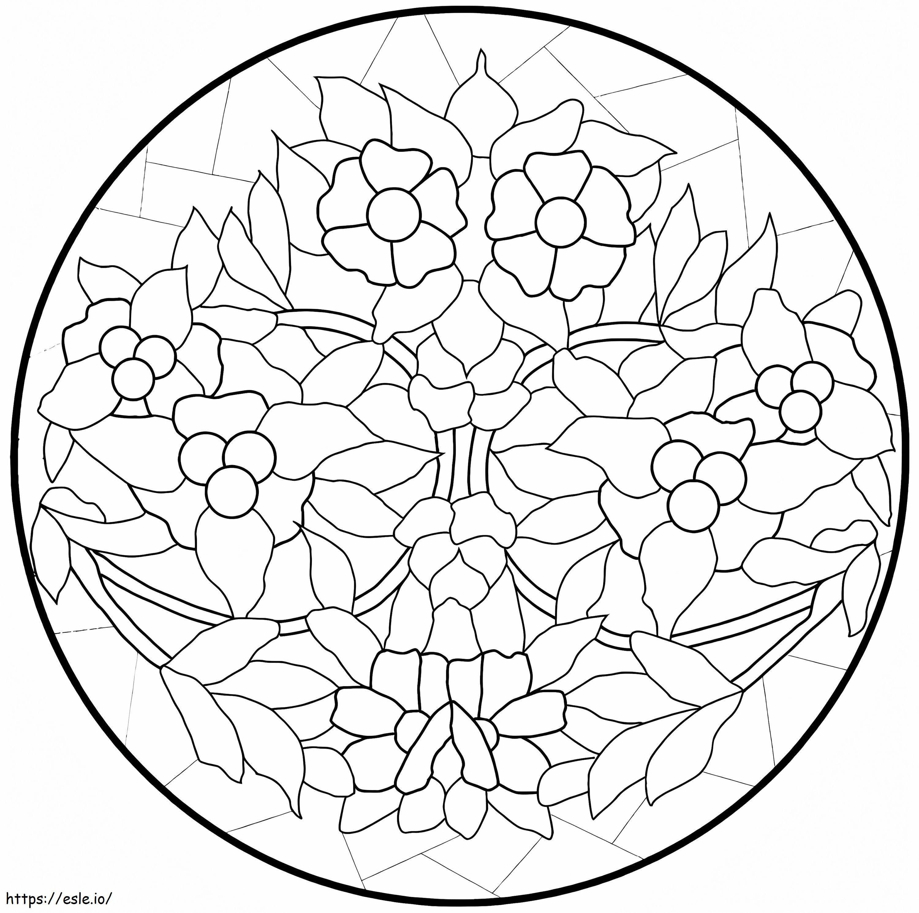 Mandala de Flores 4 para colorir