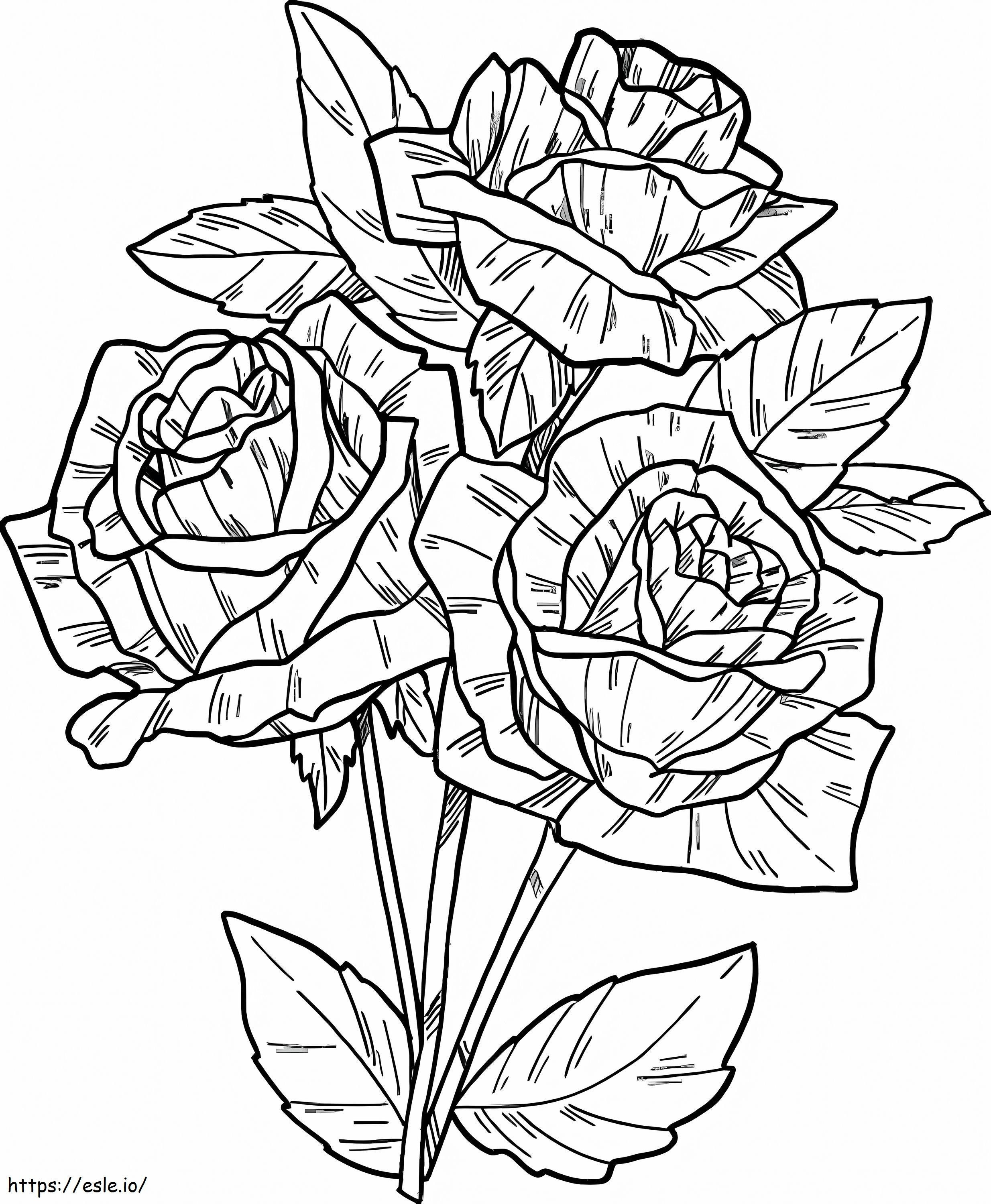 Hand Draw Rose coloring page