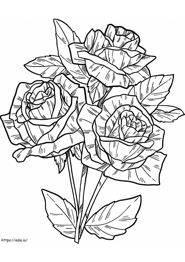 Piirrä käsin ruusu värityskuva
