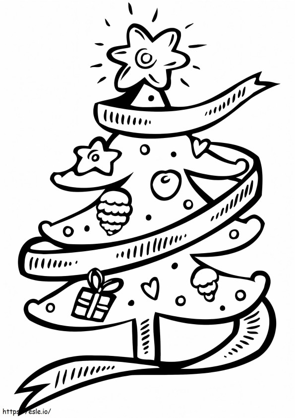 Coloriage Sapin de Noël avec décorations 2 à imprimer dessin