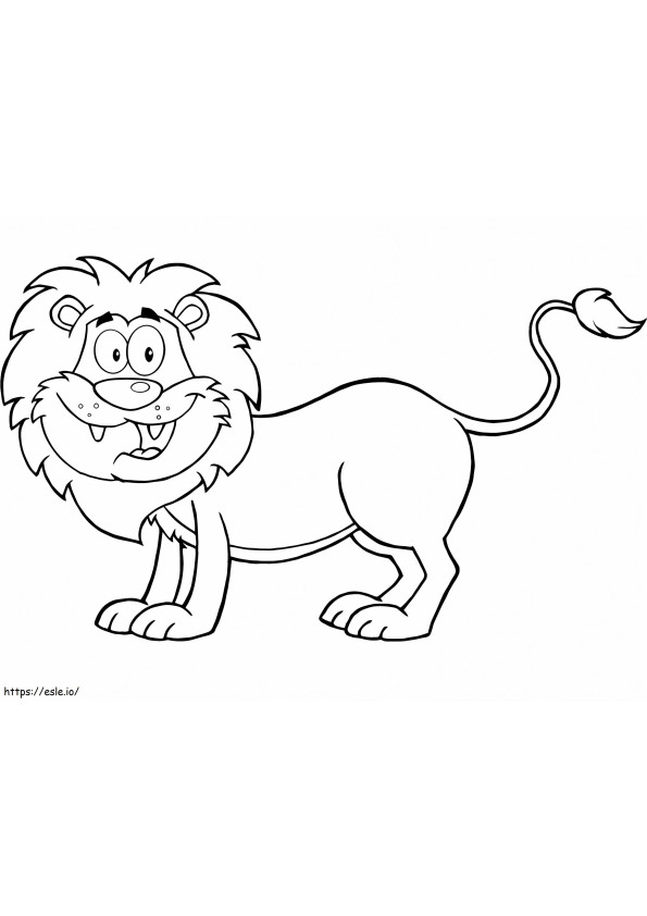Coloriage Lion heureux à imprimer dessin