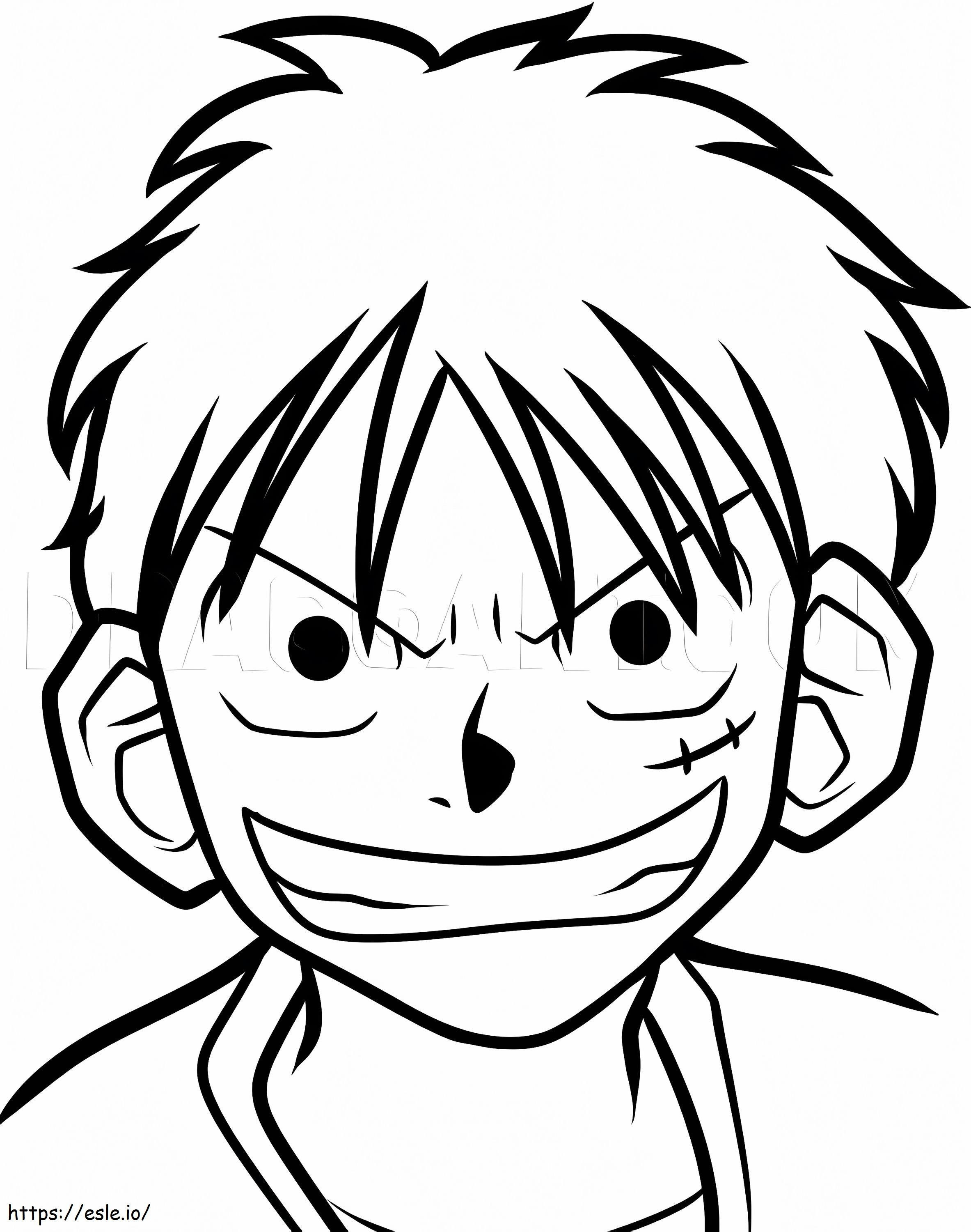 Luffy yang tersenyum Gambar Mewarnai
