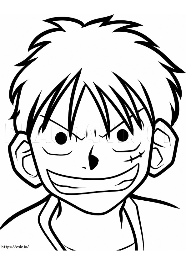 Luffy yang tersenyum Gambar Mewarnai