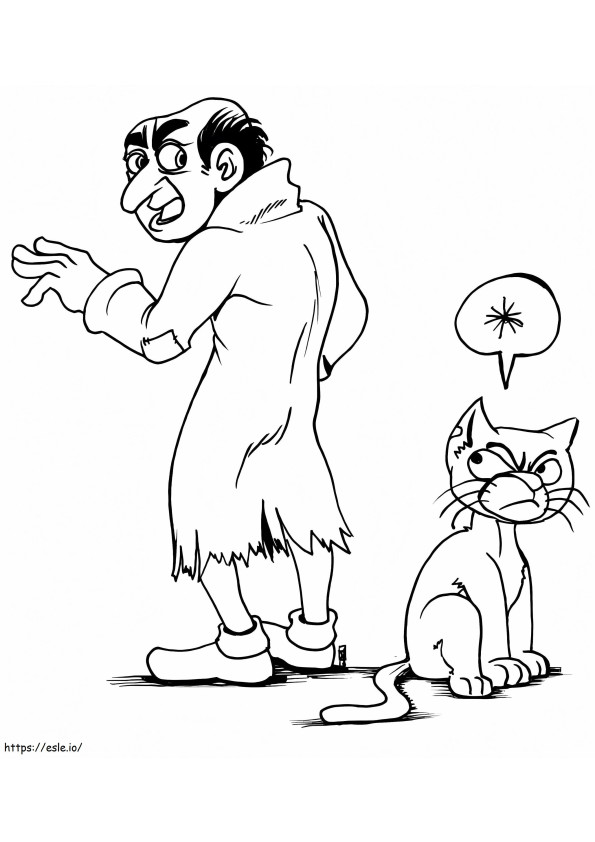 ガーガメルと彼の猫 ぬりえ - 塗り絵