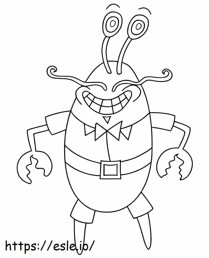 Desenul domnului Krabs de colorat