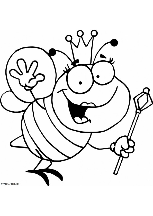 Funny Queen Bee coloring page