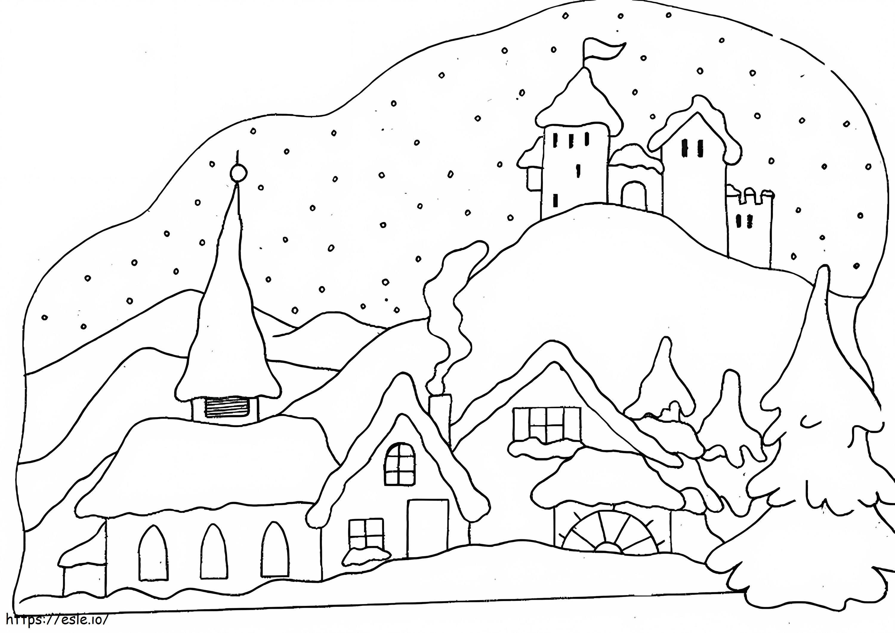 Winter Scene coloring page
