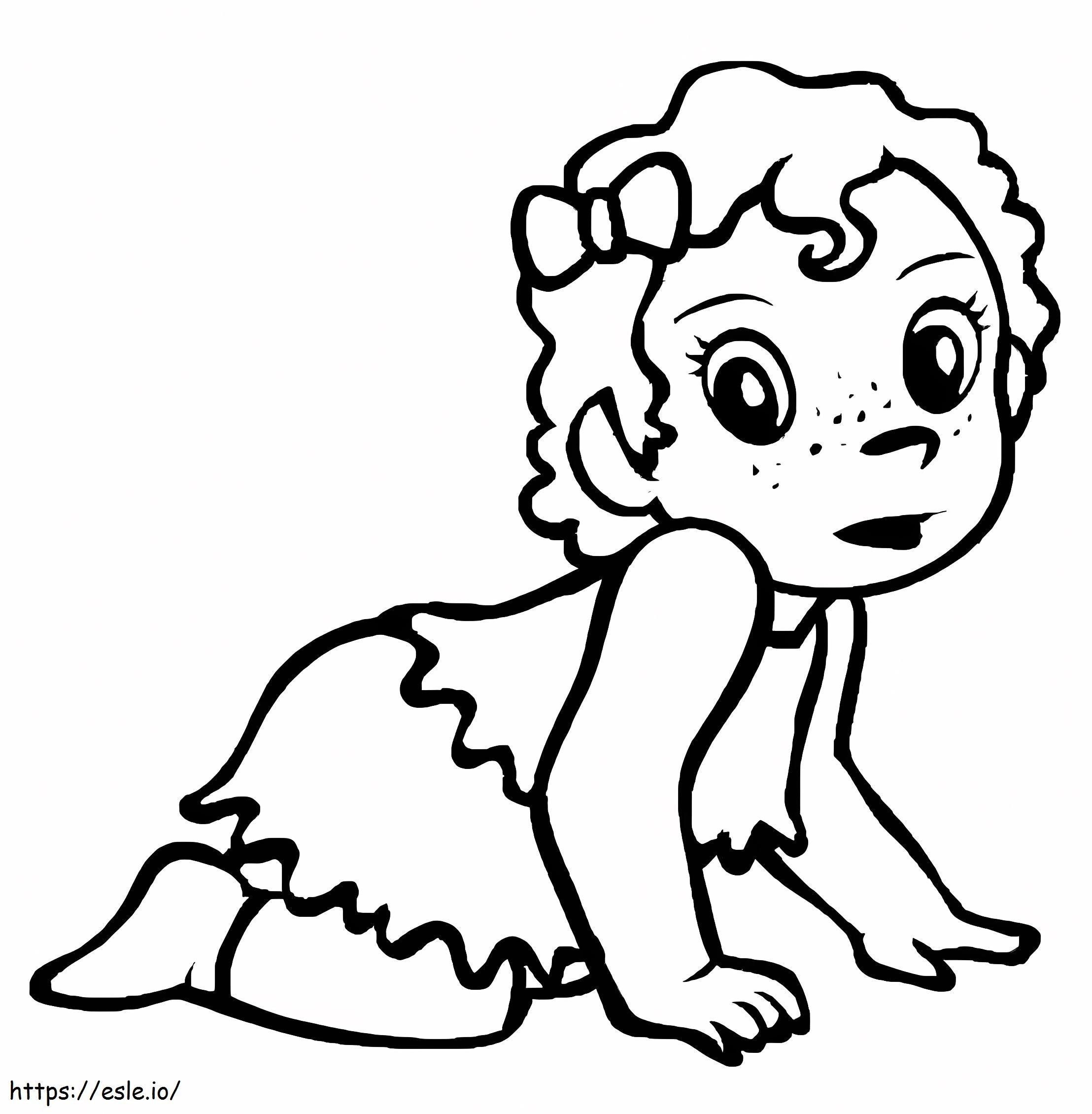 Coloriage Adorable petite fille à imprimer dessin