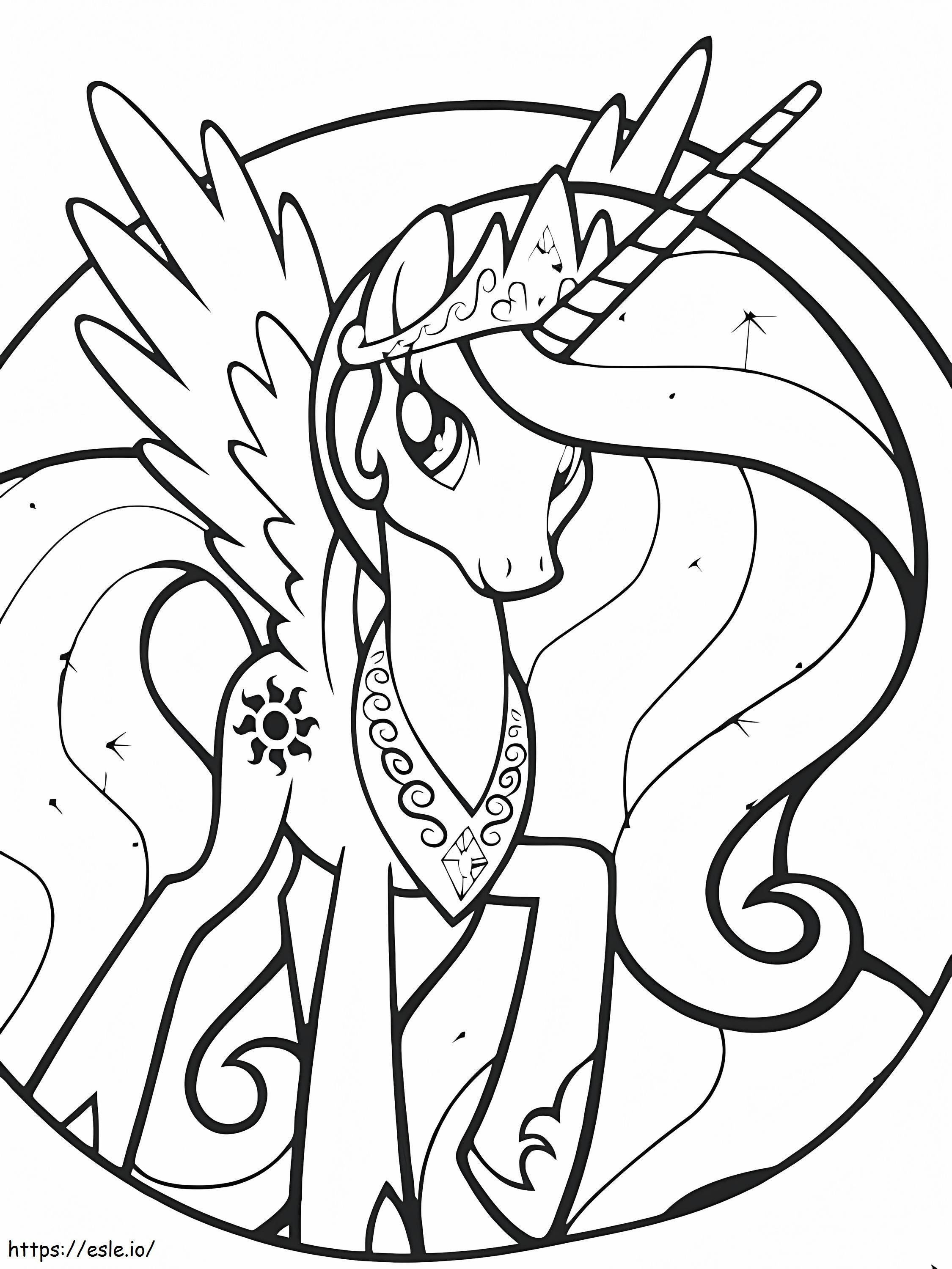 Wonderful Princess Celestia coloring page