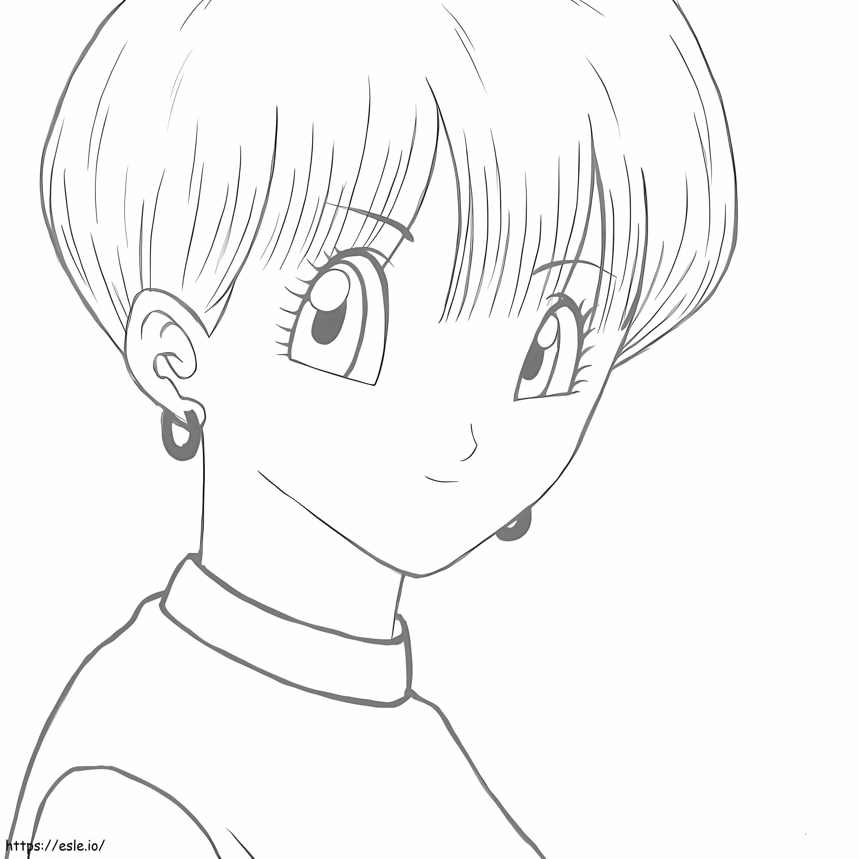 Lady Bulma Face coloring page