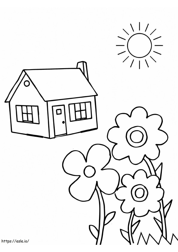 Home Flower Garden coloring page