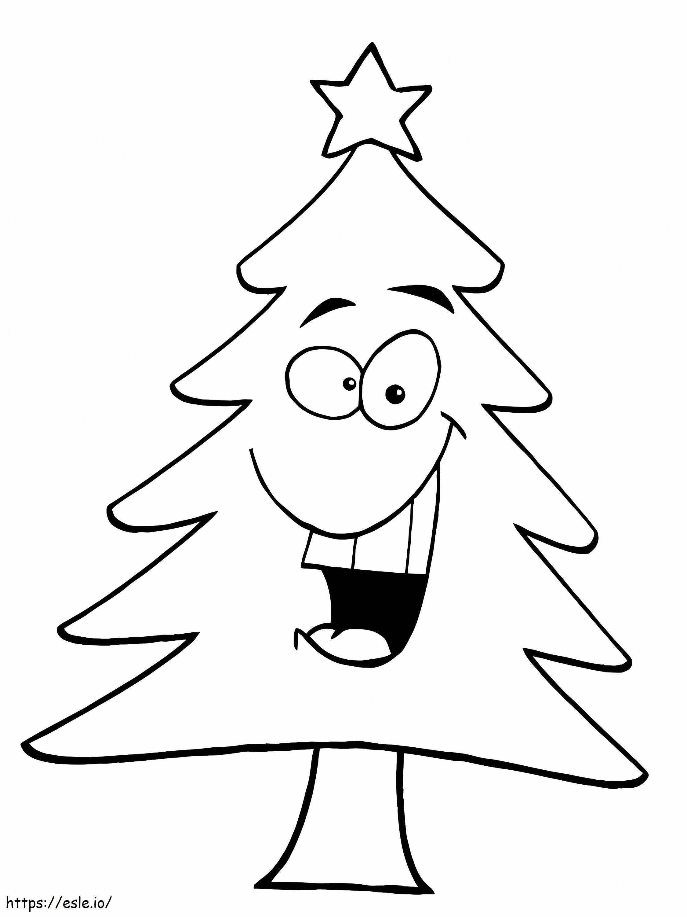 Pohon Natal yang lucu Gambar Mewarnai