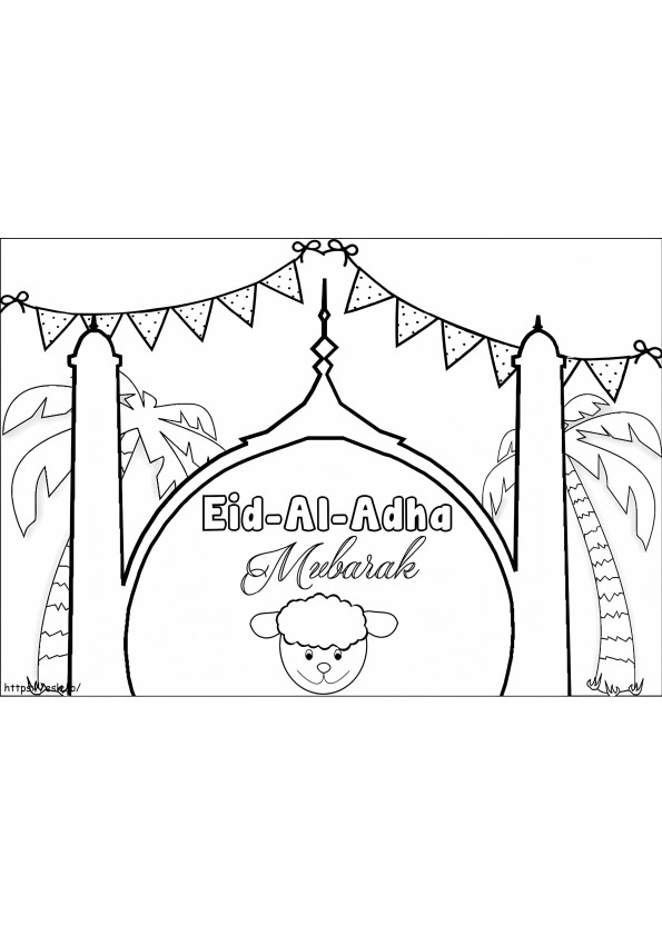 Eid Al-Adha Mubarak 5 coloring page
