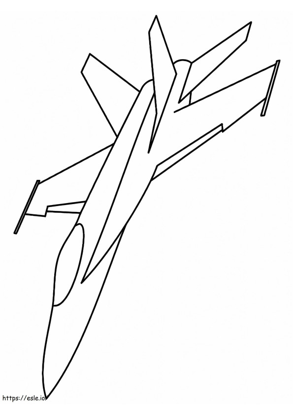 Eenvoudig gevechtsvliegtuig kleurplaat