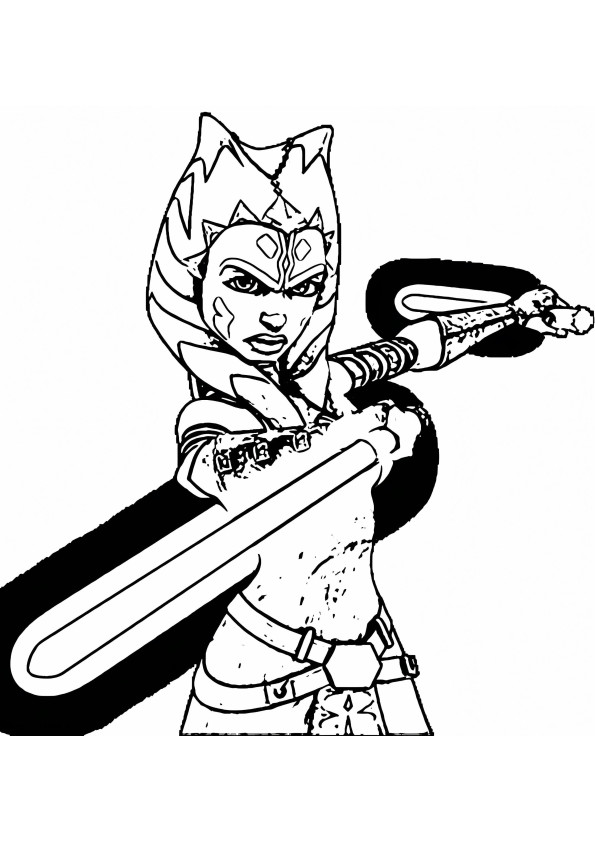 Ahsoka From Star Wars coloring page