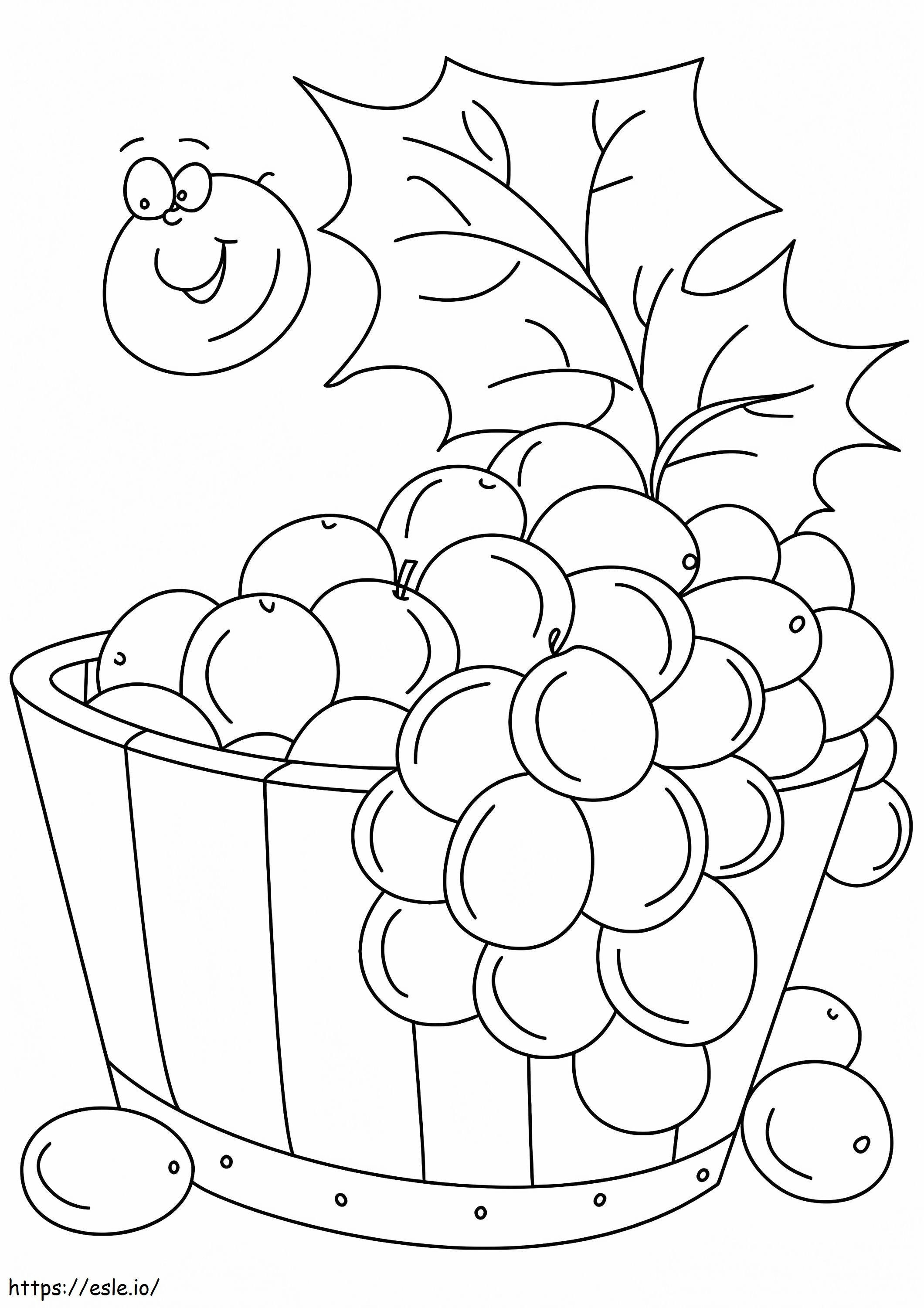  Un secchio per uva A4 da colorare