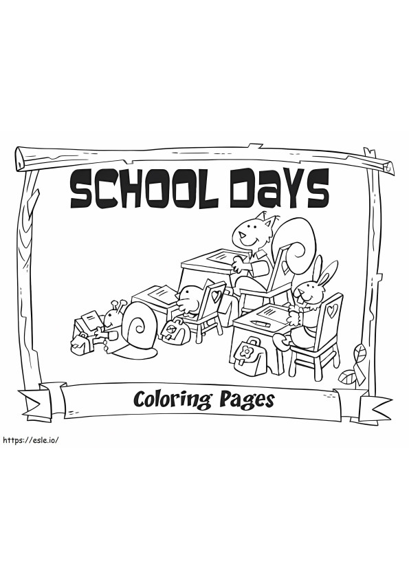Animal de volta à escola para colorir