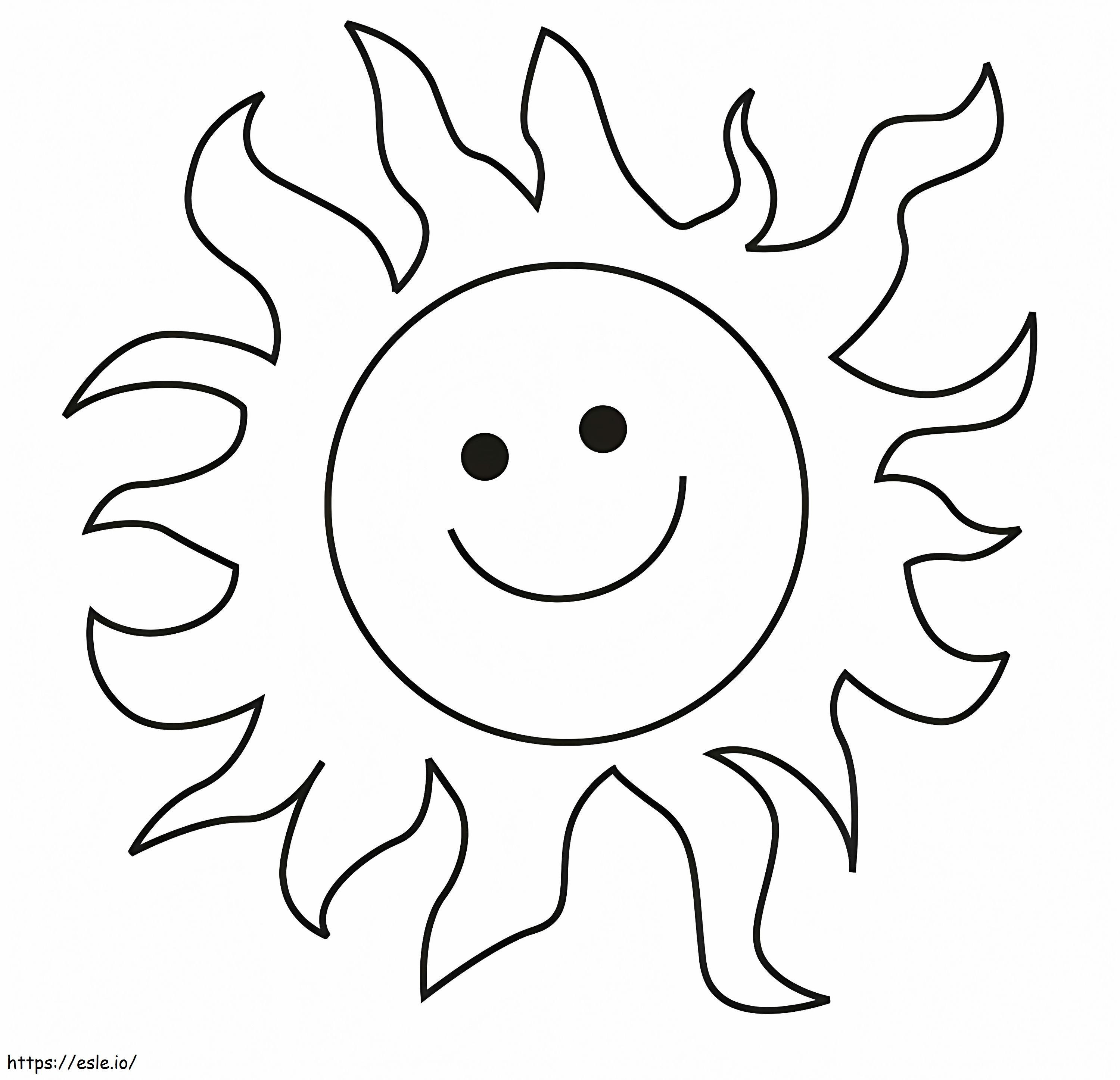 Little Cute Sun coloring page