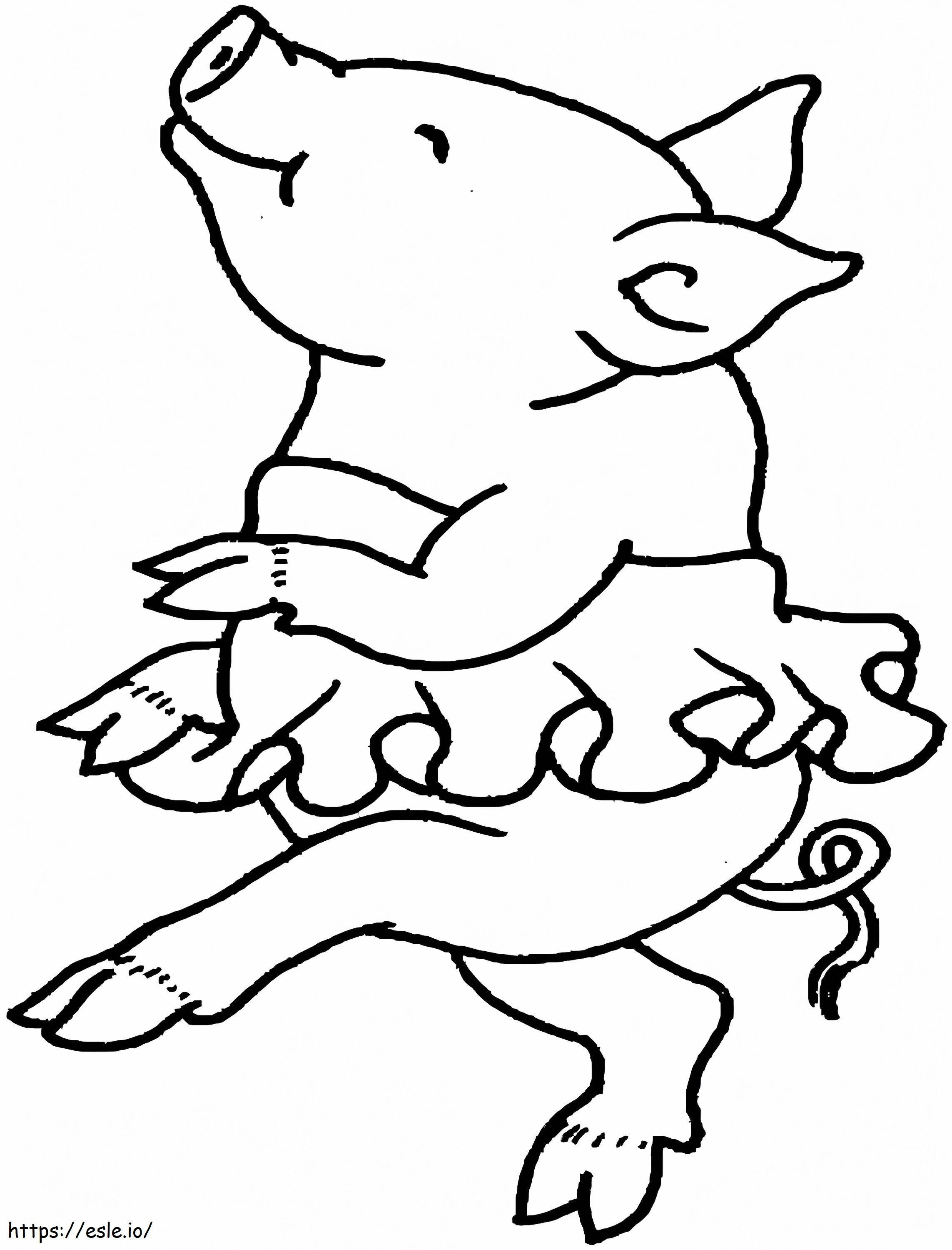 Coloriage Cochon de ballet à imprimer dessin