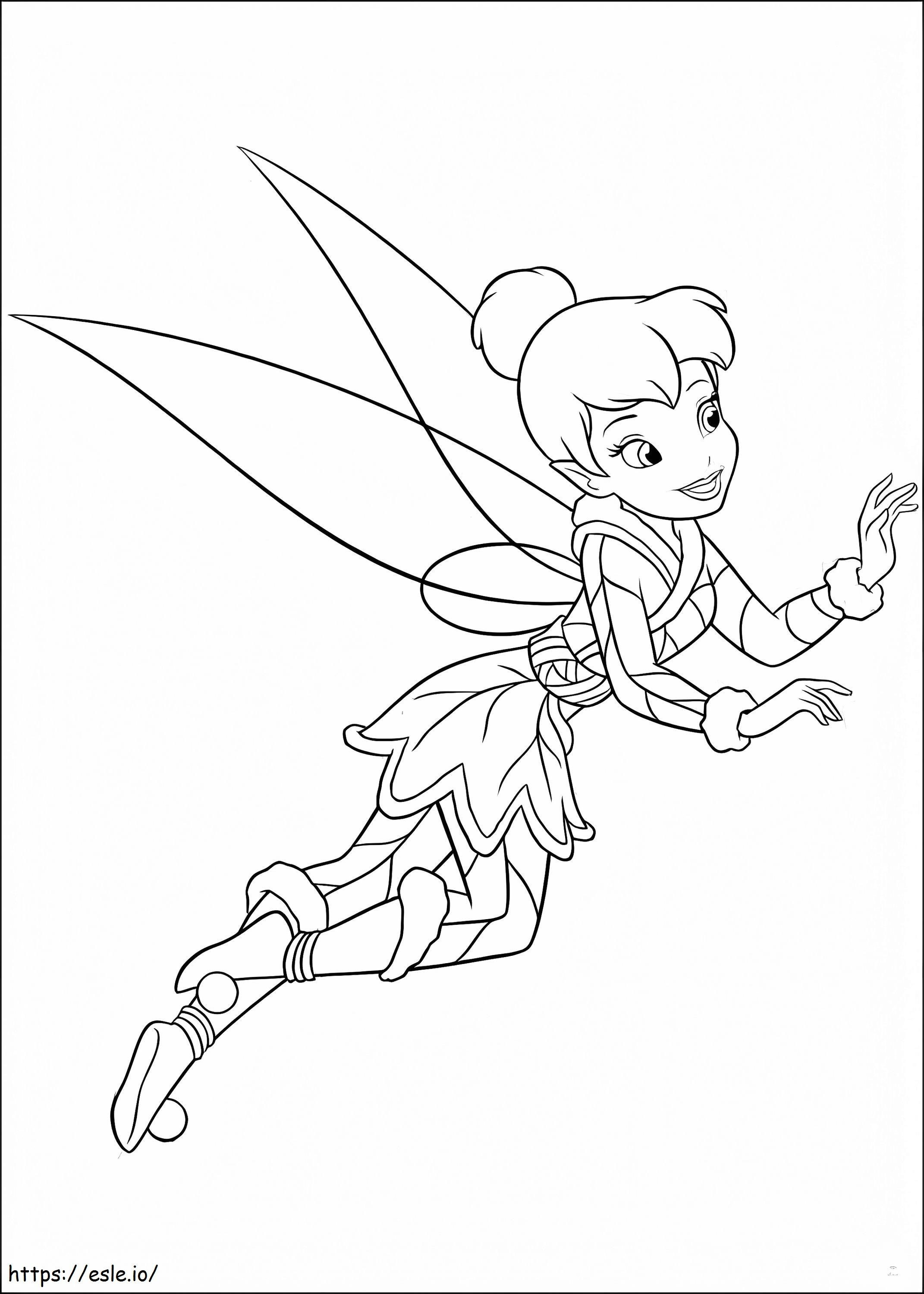 Tinkerbell Flying coloring page
