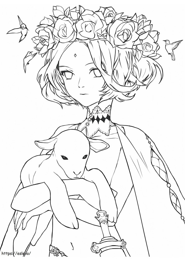 The Princess And The Sheep coloring page