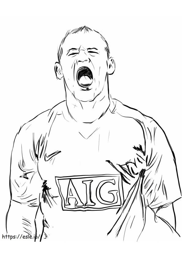 Wayne Rooney huuto värityskuva