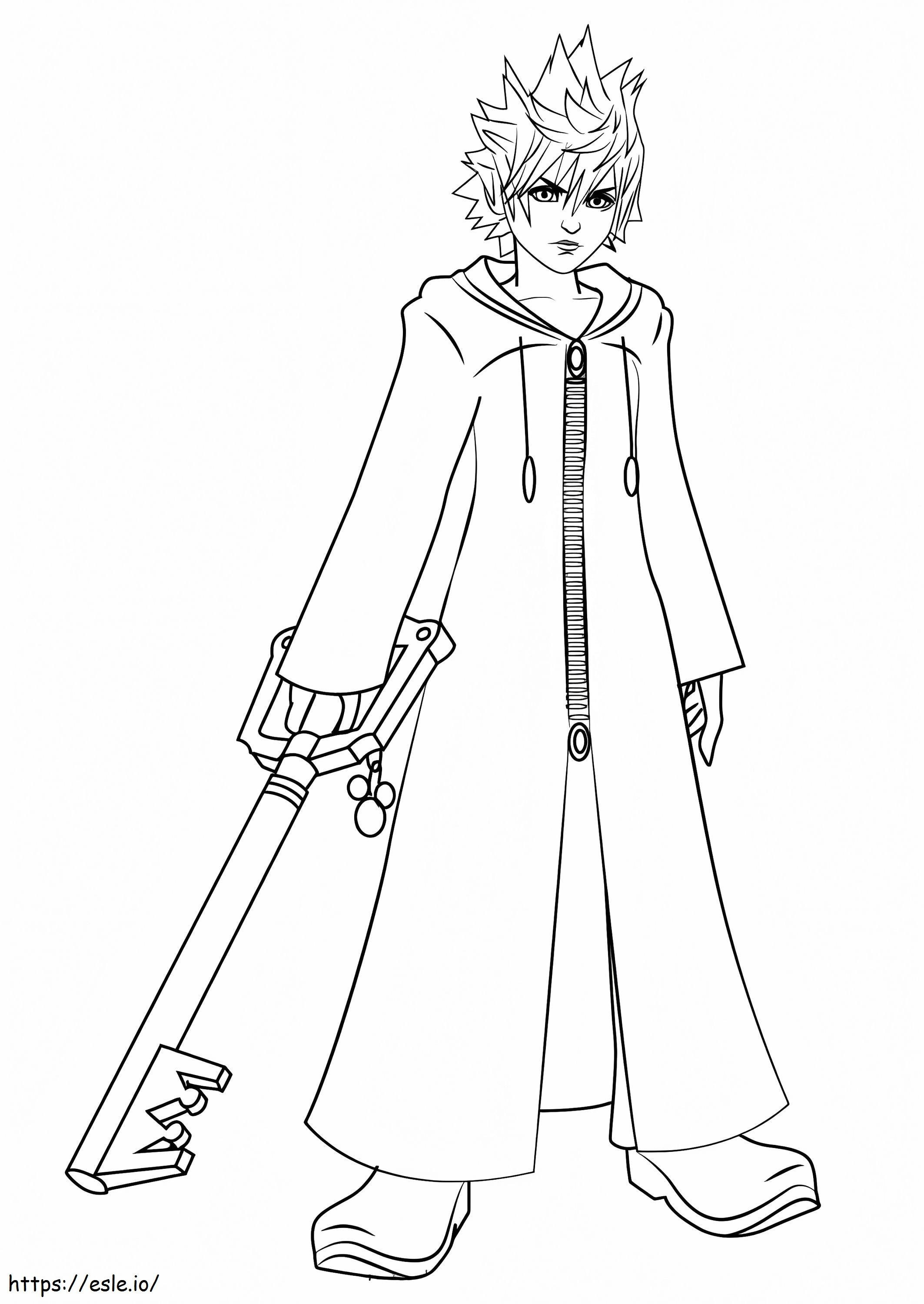 Roxas From Kingdom Hearts coloring page
