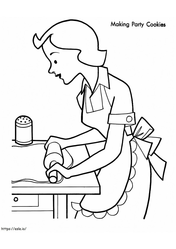Making Party Cookies coloring page