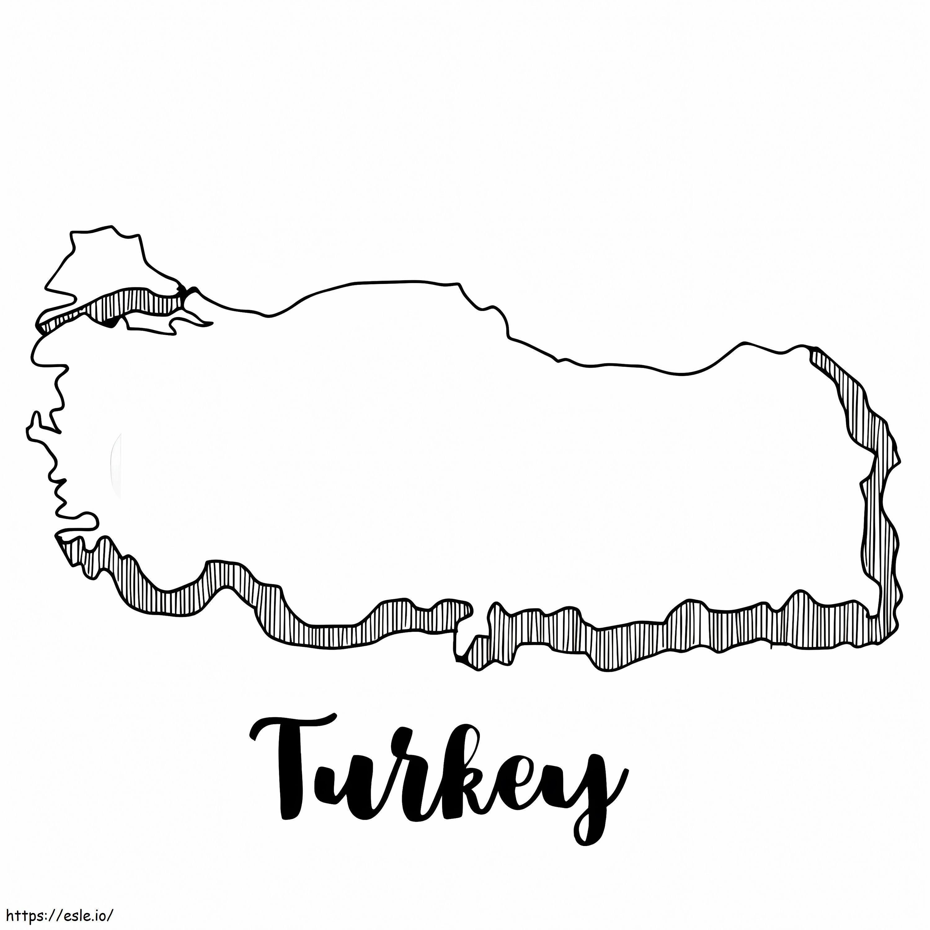 Turkeys Map coloring page