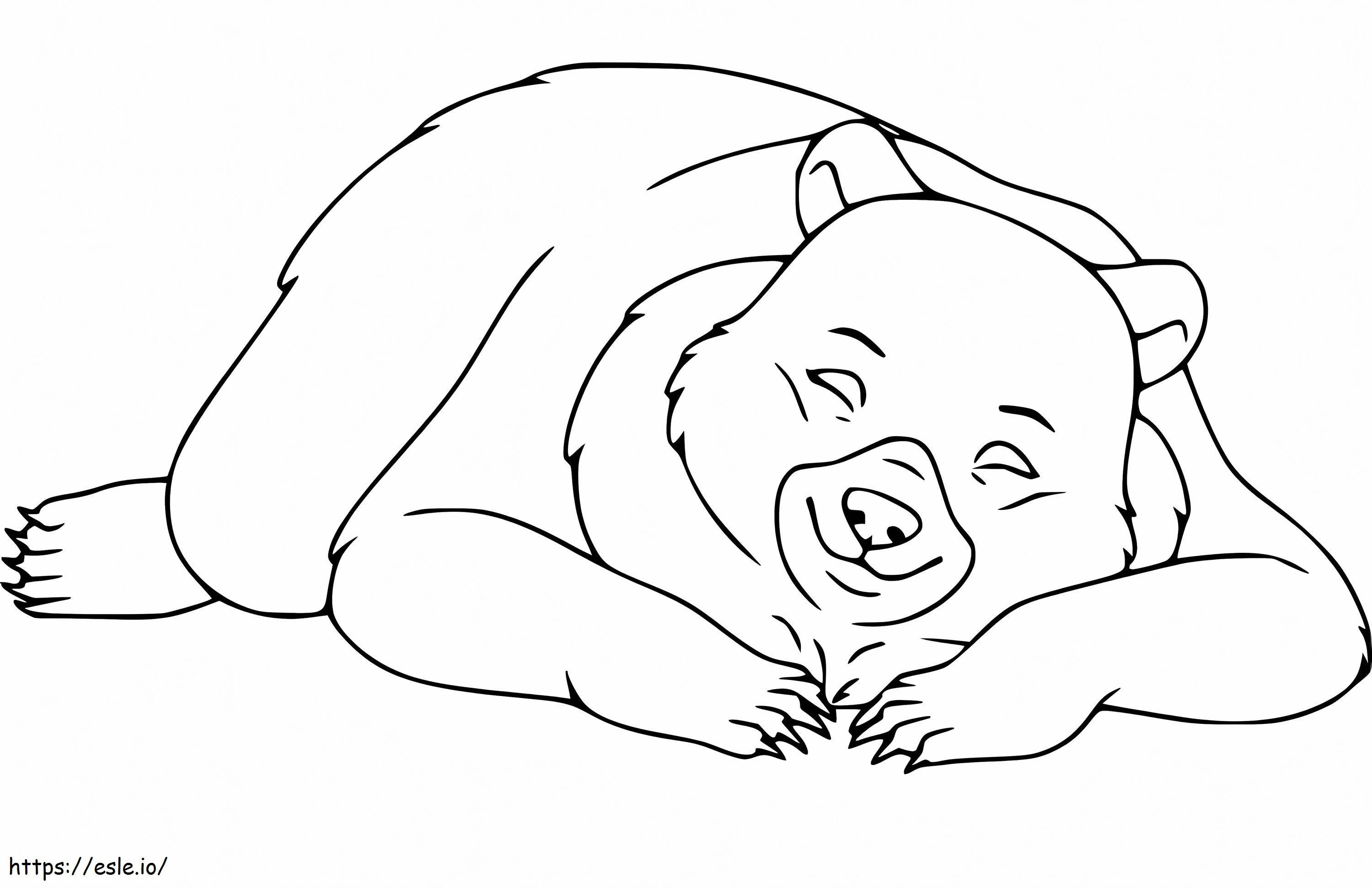 Musta karhu nukkuu värityskuva