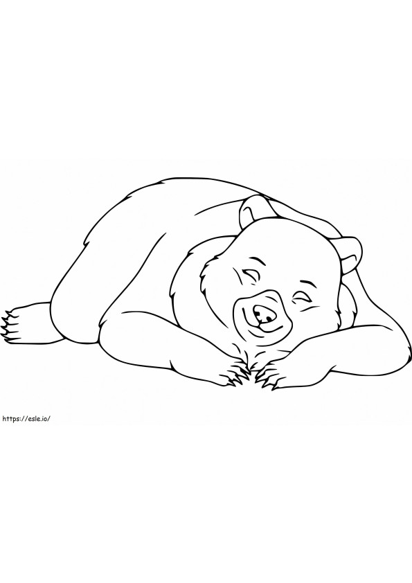 Czarny niedźwiedź śpi kolorowanka
