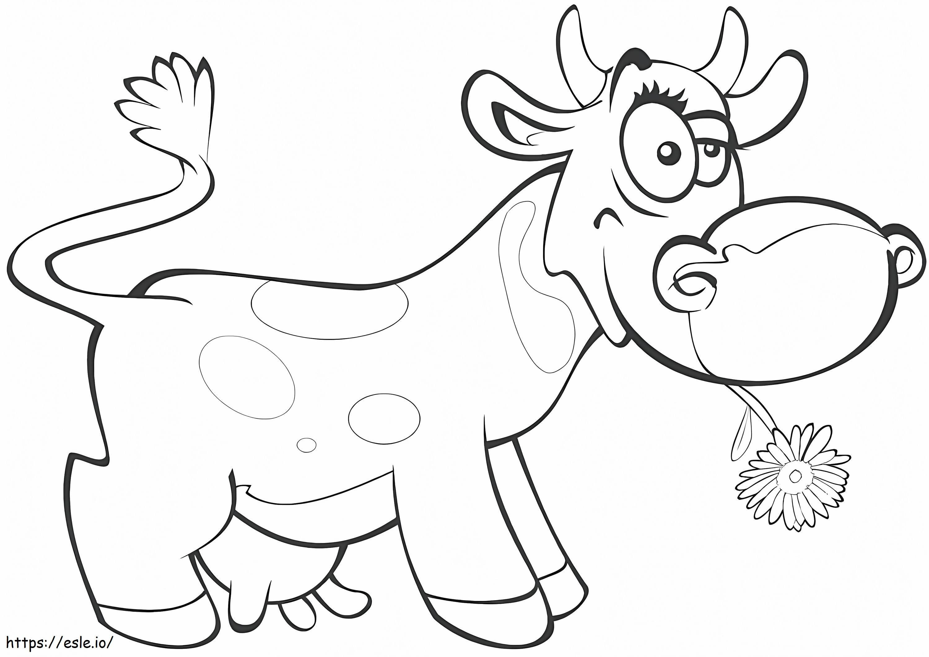 Coloriage Vache de dessin animé à imprimer dessin