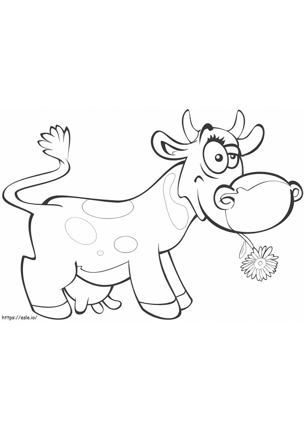 vaca de dibujos animados para colorear