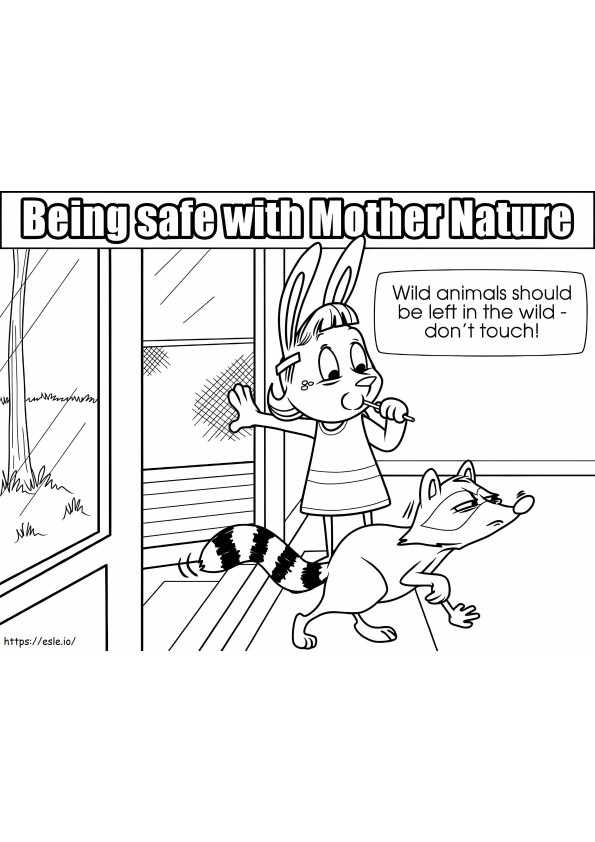 Wild Animals Safety coloring page