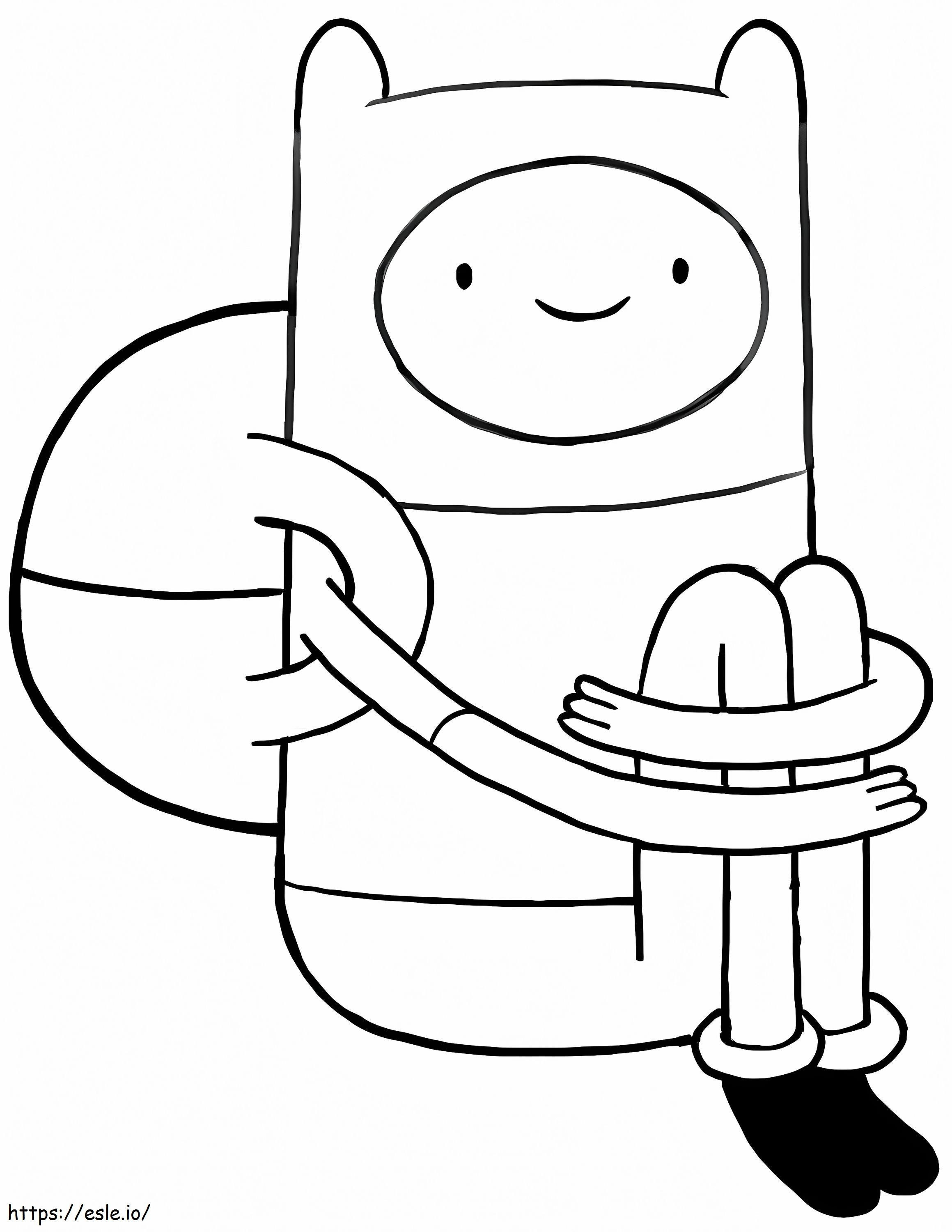 Finn Is Sitting coloring page