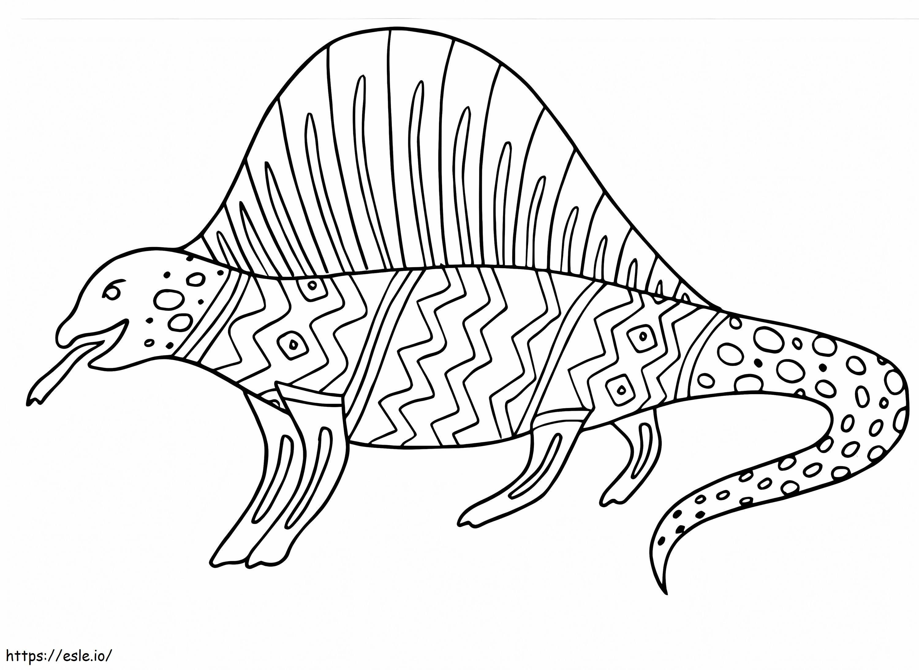 Dimetrodon Alebrije värityskuva