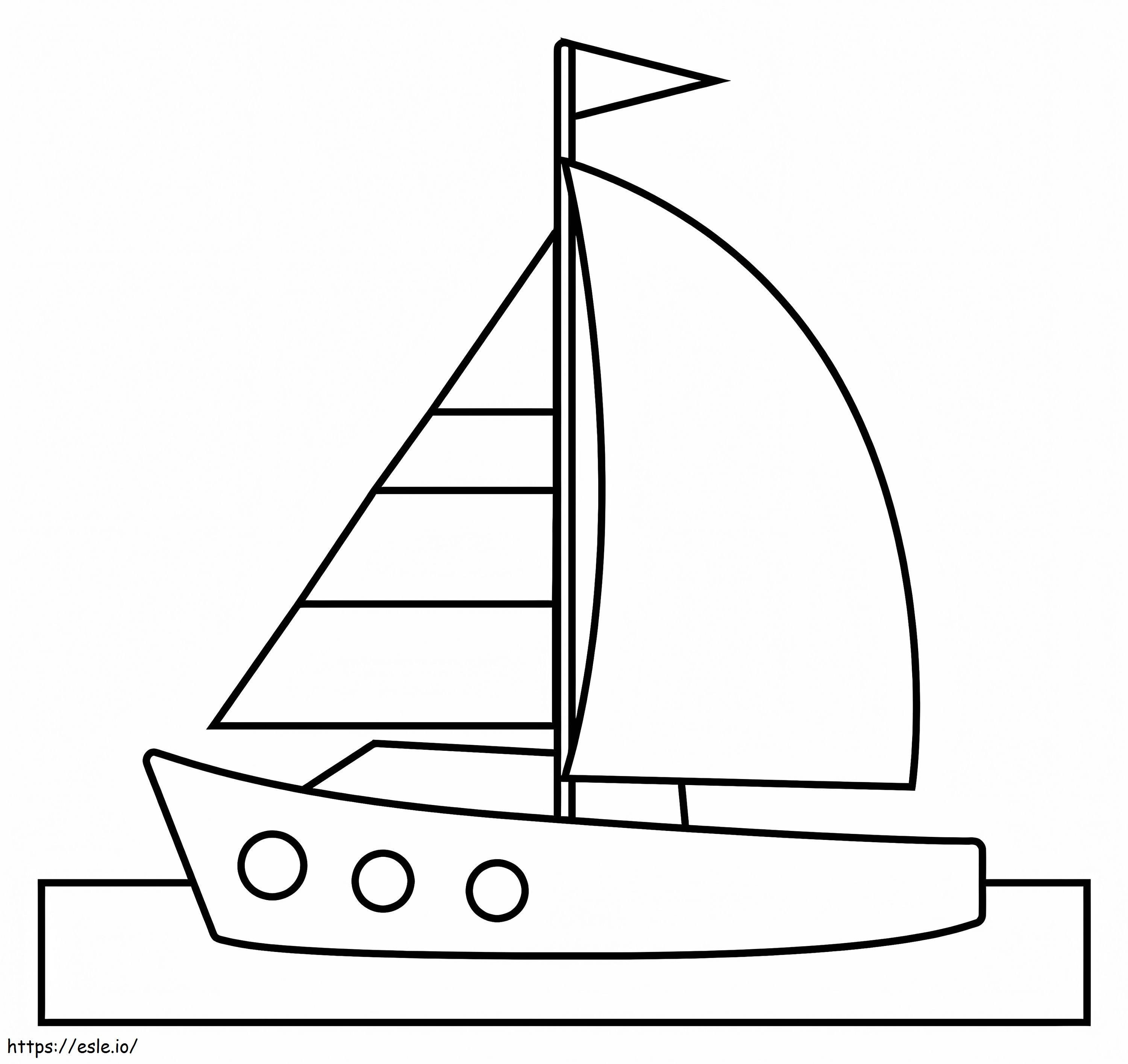 シンプルなヨット ぬりえ - 塗り絵