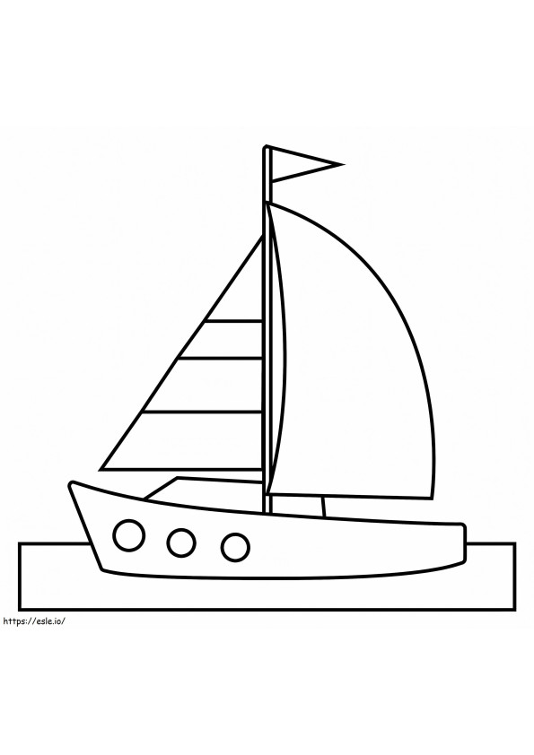 Eenvoudige zeilboot kleurplaat
