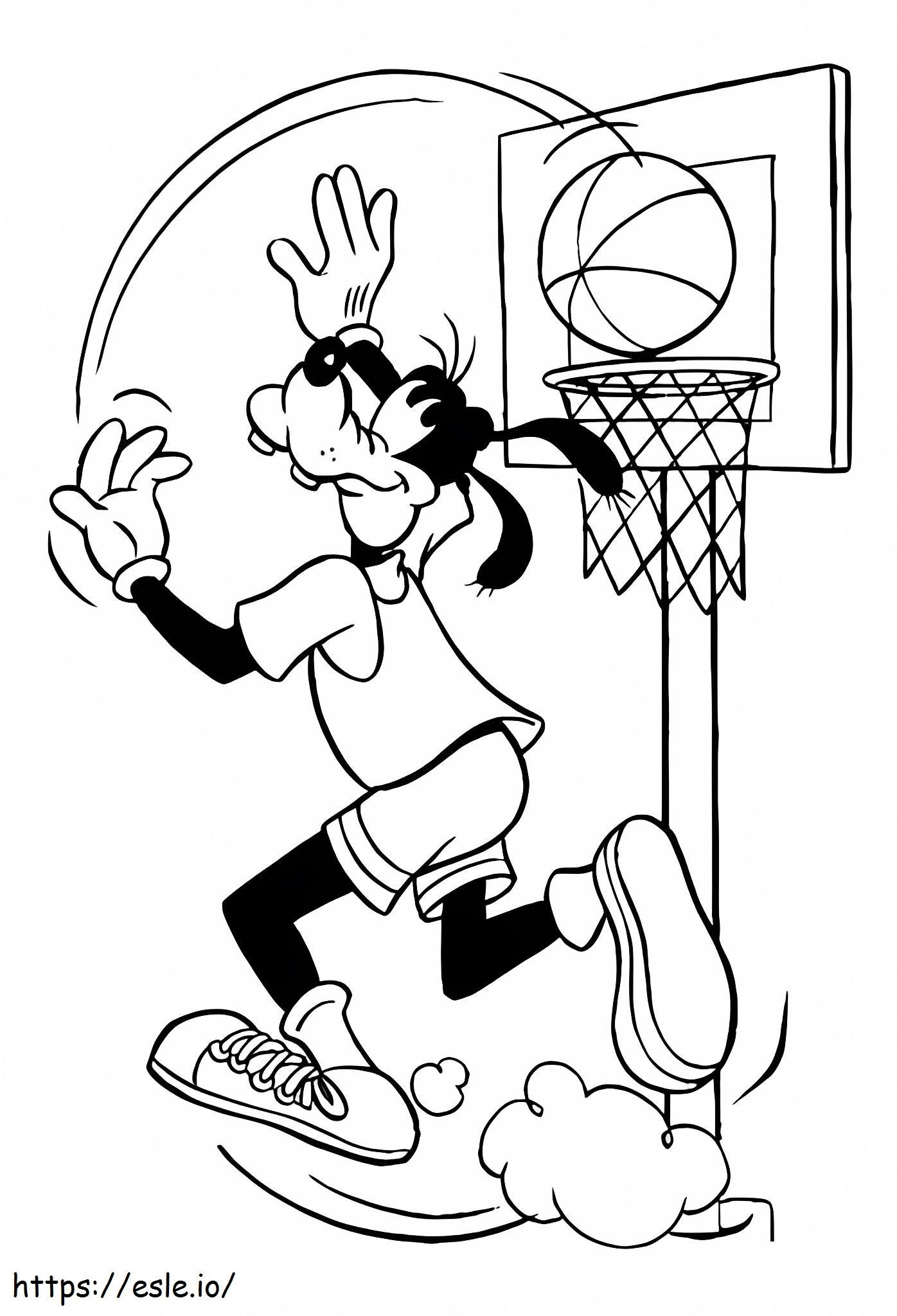 Goofy gra w koszykówkę kolorowanka