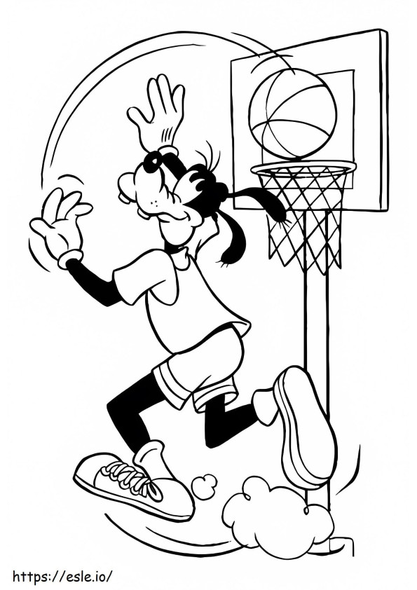 Pateta jogando basquete para colorir