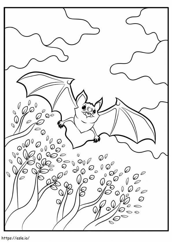 murciélago feliz para colorear