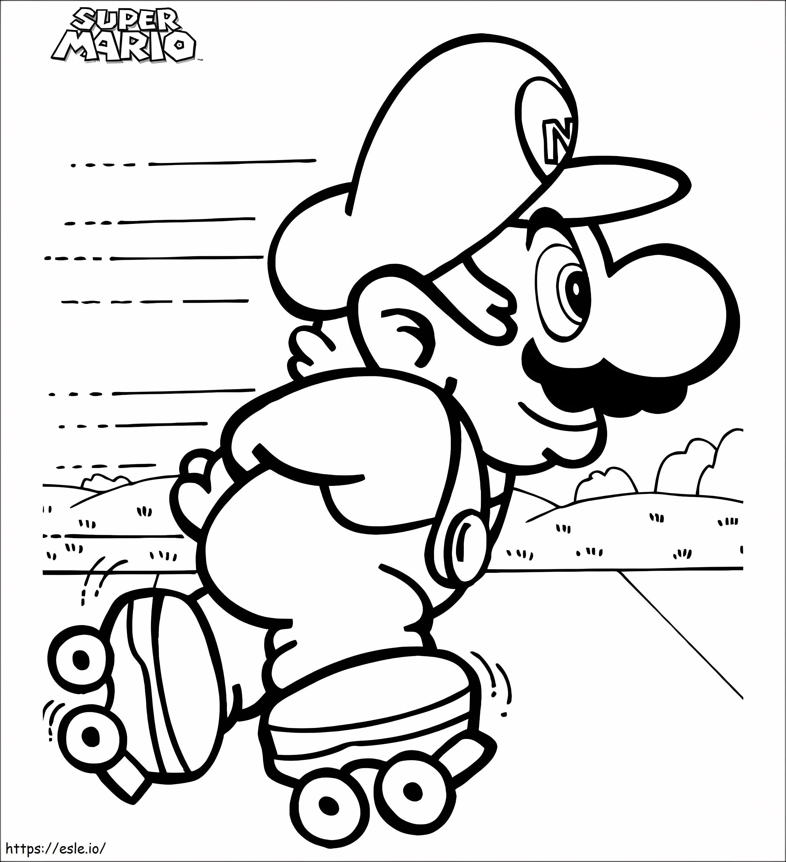 Mario Skating Gambar Mewarnai