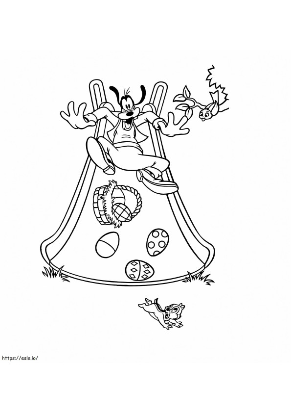 Goofy With Easter Basket coloring page
