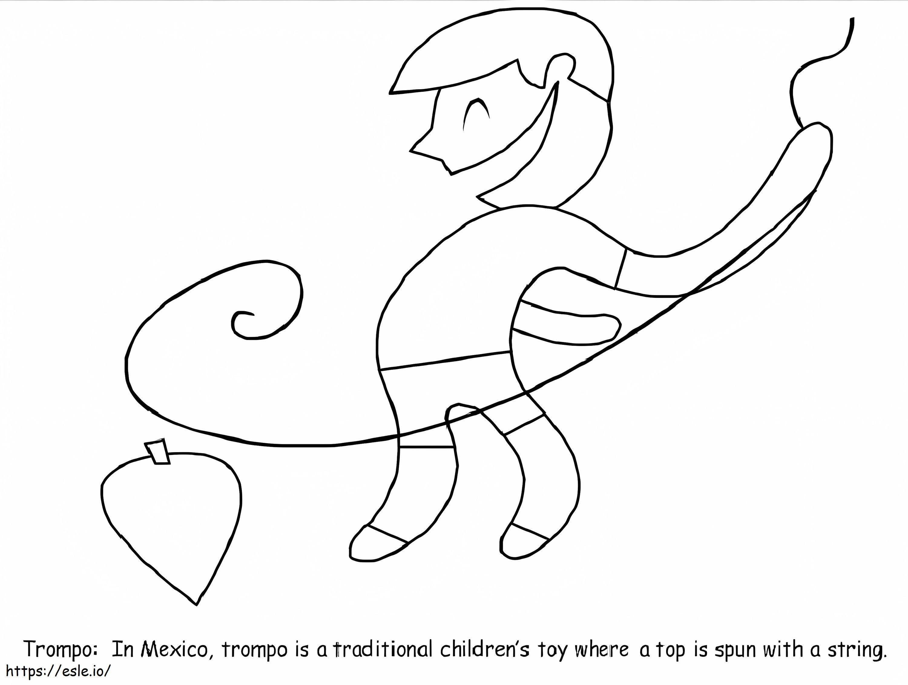 Coloriage Trompo Toy au Mexique à imprimer dessin